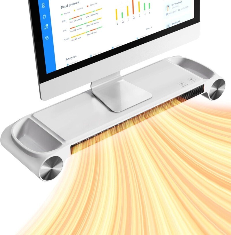 Monitor Stand With Heater, Portable Office Desk Heater with Timer, Space Heaters for Winter - Image 2