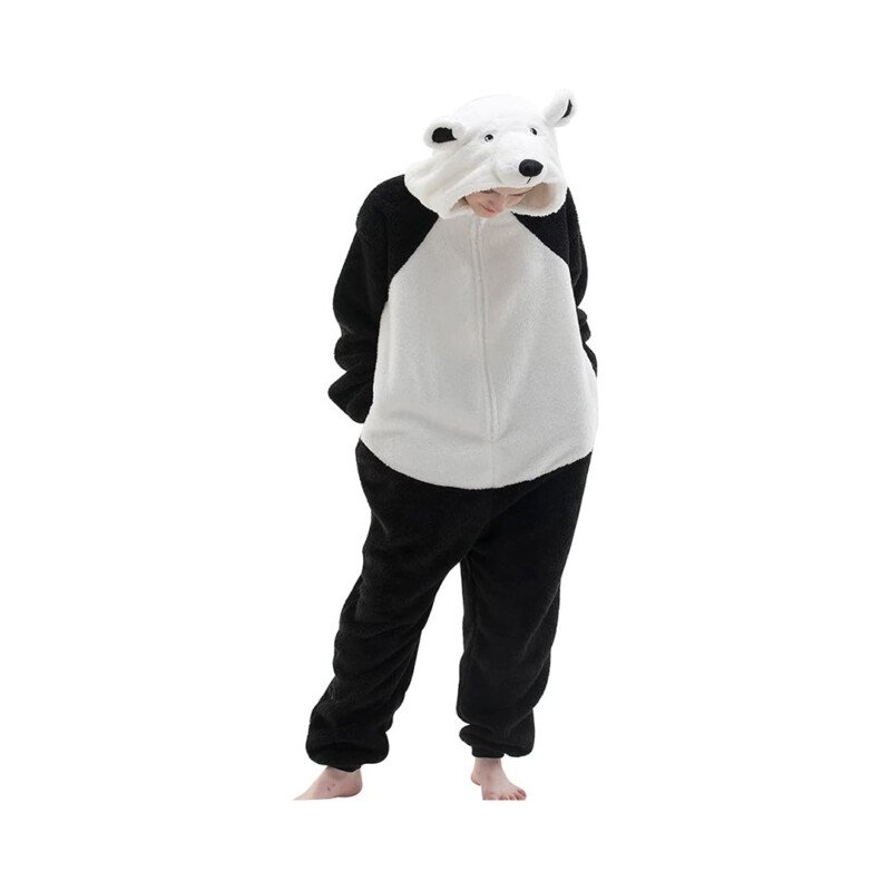 Polar Bear Unisex Adult Onesie Pajamas Cosplay Animal One Piece Halloween Costume Sleepwear