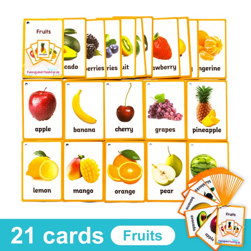 20 Themes Child Learning English Word Cognitive Card Fruit Animal My Body Flash Cards Baby Learning Toy Picture Memorise Games Pocket Card Learning Baby Toys For Children Pre-Kindergarten - Image 21