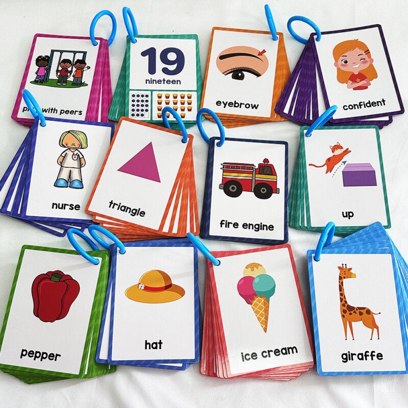 386 Montessori English Words Flashcards: Perfect Educational Toy For Kids In Kindergarten - 12 Themes! - Image 5