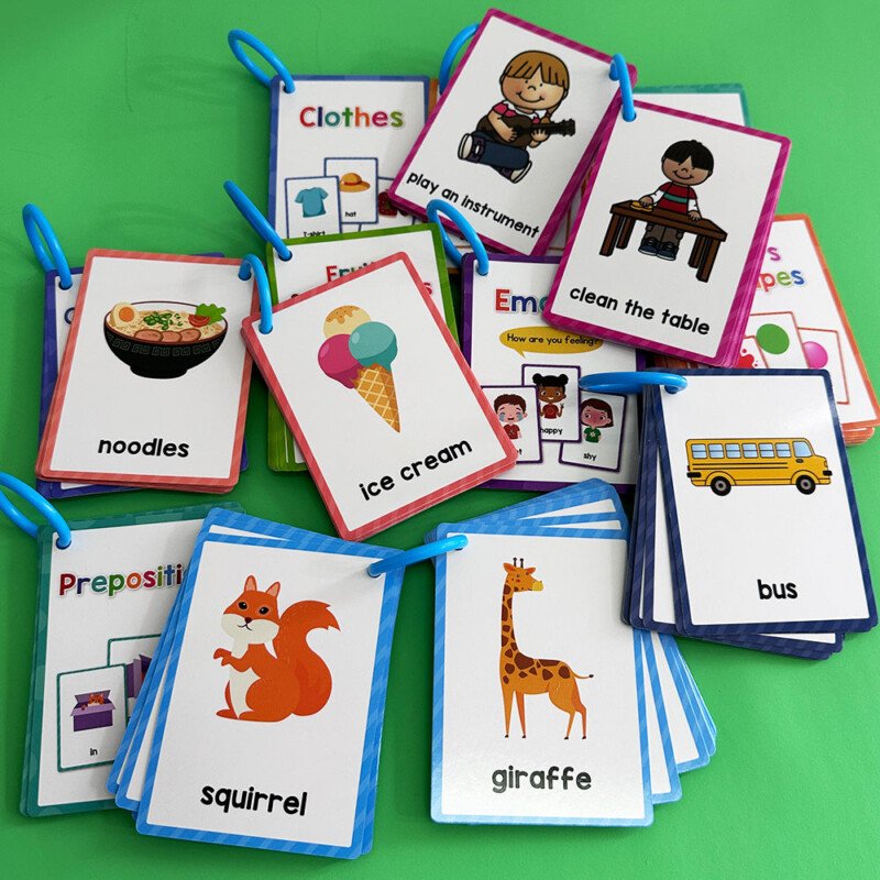 386 Montessori English Words Flashcards: Perfect Educational Toy For Kids In Kindergarten - 12 Themes! - Image 6