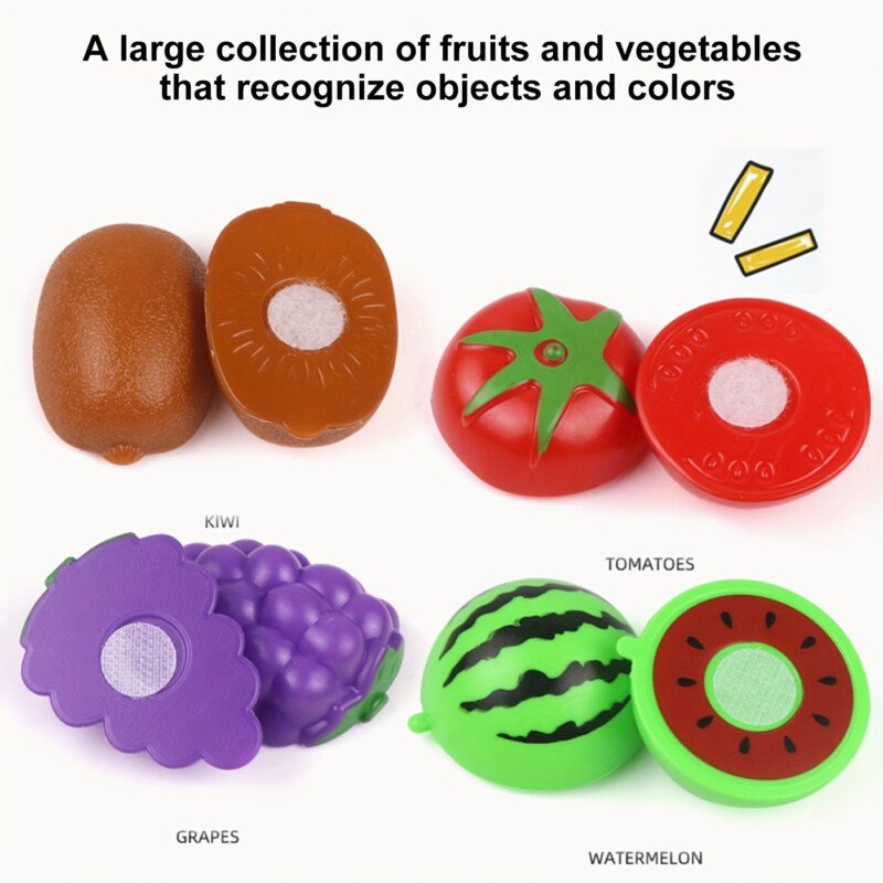 19pcs/Set Reusable Kitchen Food Toys - Kids Can Cut Fruits & Vegetables Anytime?Random Style? - Image 5