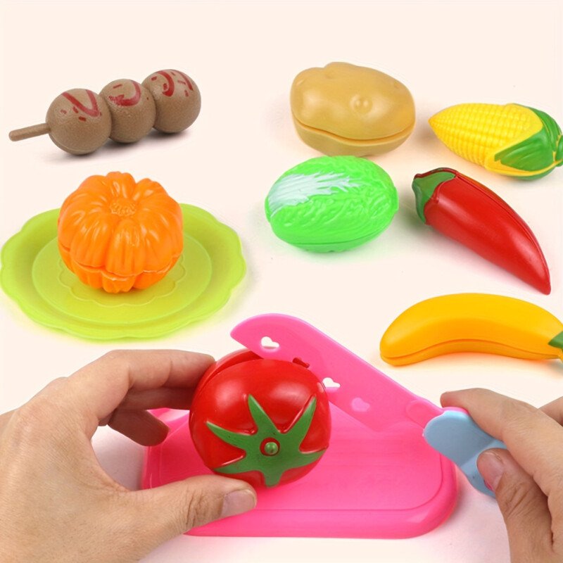 19pcs/Set Reusable Kitchen Food Toys - Kids Can Cut Fruits & Vegetables Anytime?Random Style? - Image 4