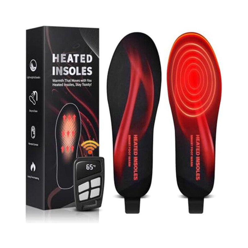 Heated Insoles, Rechargeable Heated Insoles for Men Women, 3500mAh Battery Powered Heated Insoles with Remote Control, Electric Heated Insoles Foot Warmers Boot Warmers for Hunting Skiing Hiking