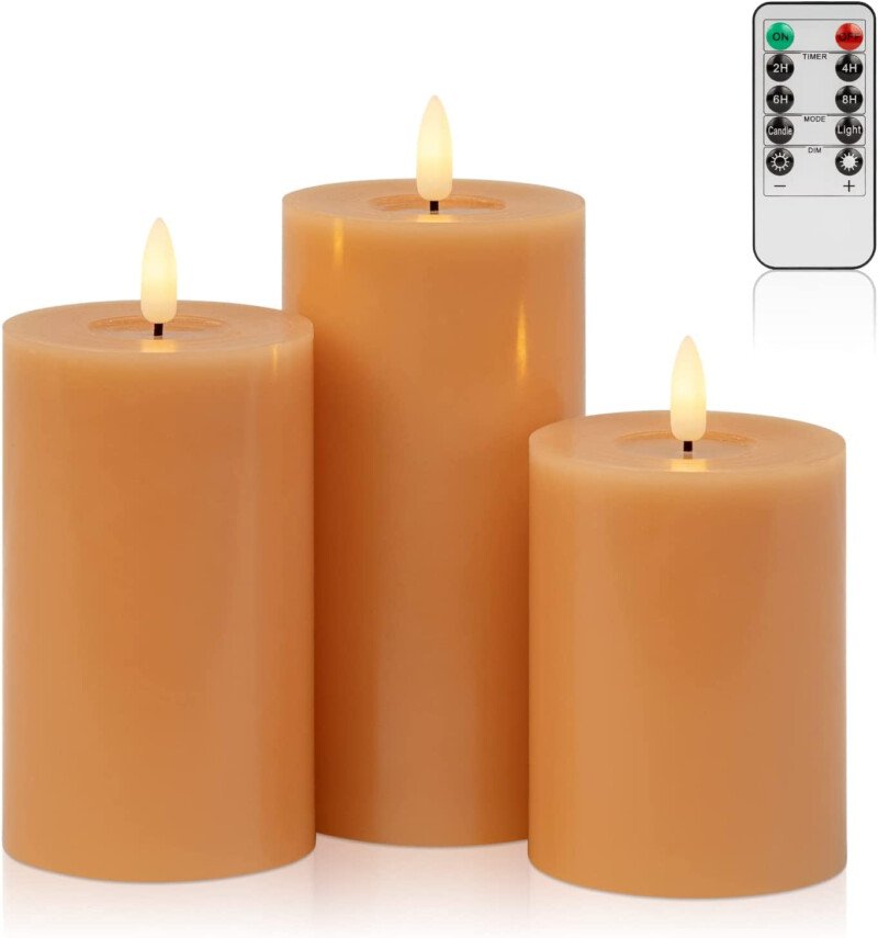 3-Pack Realistic Flickering Flameless LED Candles with Remote and Timer - Image 16