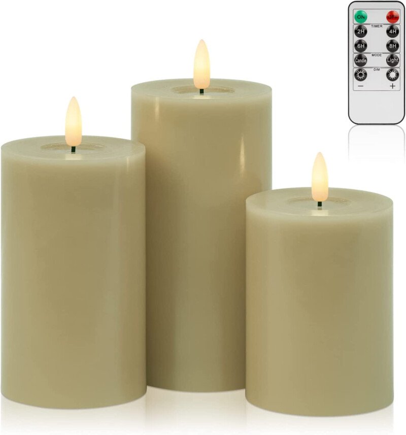 3-Pack Realistic Flickering Flameless LED Candles with Remote and Timer - Image 13