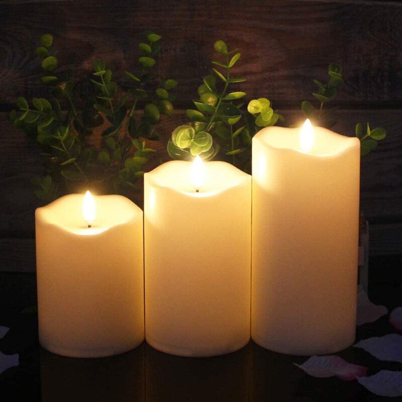 3-Pack Realistic Flickering Flameless LED Candles with Remote and Timer - Image 3