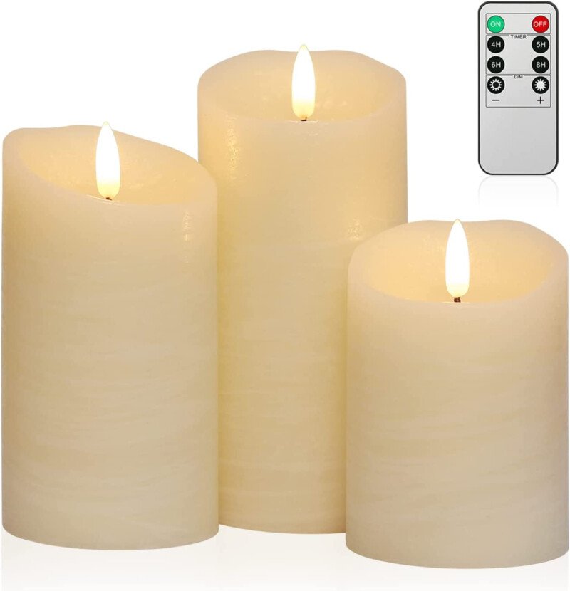 3-Pack Realistic Flickering Flameless LED Candles with Remote and Timer - Image 17