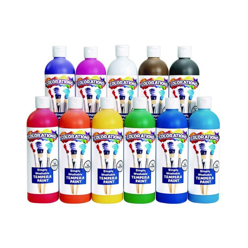 NonToxic Washable Tempera Paint Set Vibrant Colors for Kids