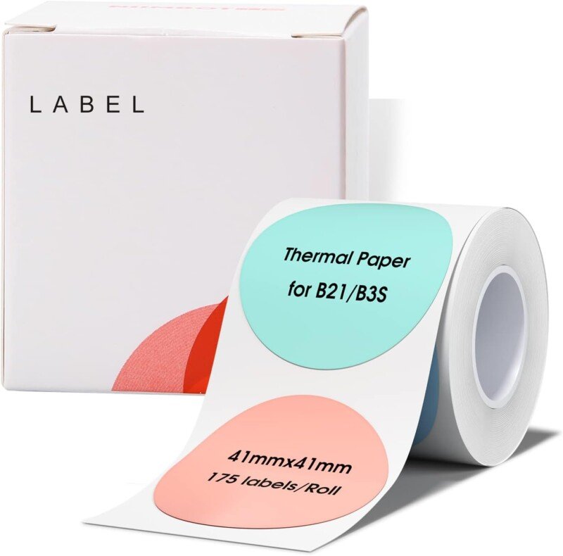 NIIMBOT Labels for B1/B21/B3S Label Printer, Thermal Labels 2'' x 2''(50x50mm), Waterproof, Oil-Proof Sticker Labels, 1 Roll of 150 Sticker Labels (Round Clear) - Image 4