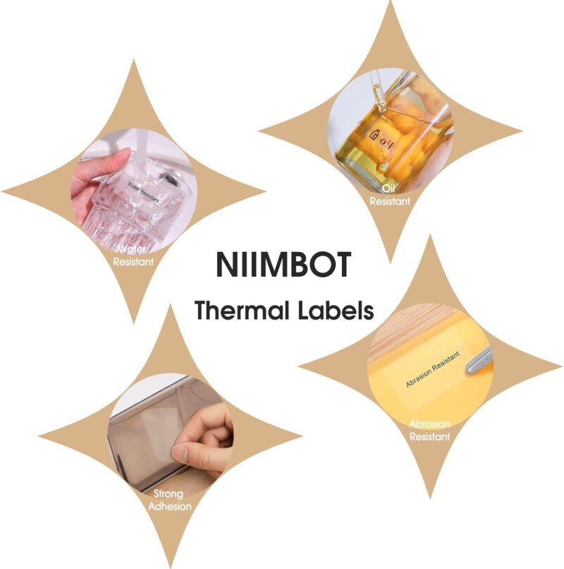 NIIMBOT Labels for B1/B21/B3S Label Printer, Thermal Labels 2'' x 2''(50x50mm), Waterproof, Oil-Proof Sticker Labels, 1 Roll of 150 Sticker Labels (Round Clear) - Image 10