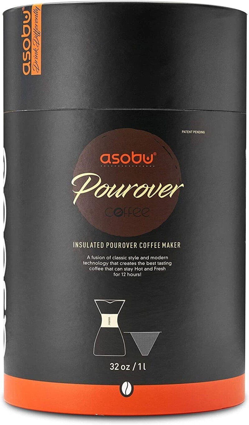 asobu Insulated Pour Over Coffee Maker (32 oz.) Double-Wall Vacuum, Stainless-Steel Filter and Take on the Go Carafe (Burgundy) - Image 10