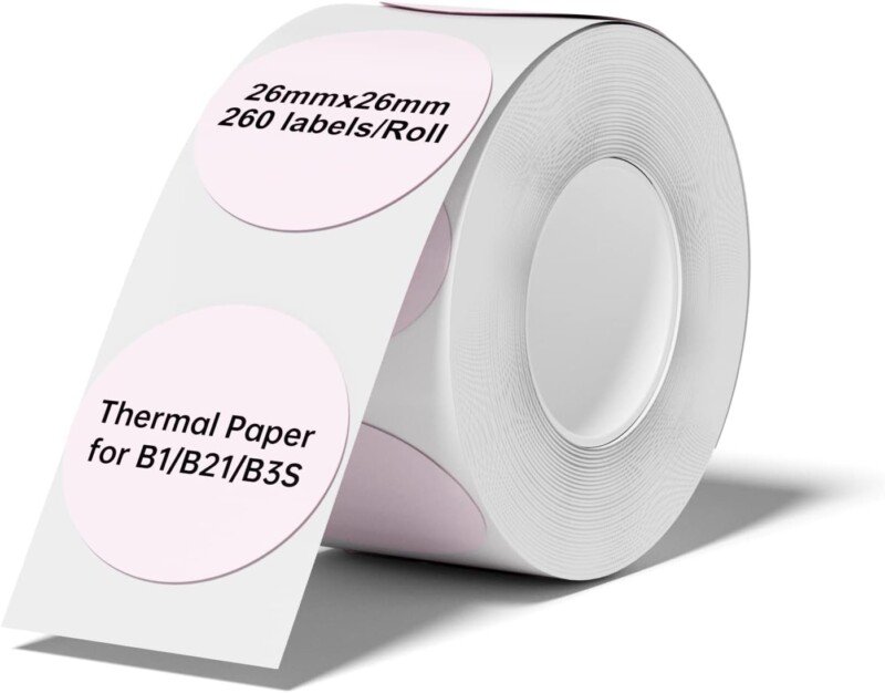 NIIMBOT Labels for B1/B21/B3S Label Printer, Thermal Labels 2'' x 2''(50x50mm), Waterproof, Oil-Proof Sticker Labels, 1 Roll of 150 Sticker Labels (Round Clear) - Image 3