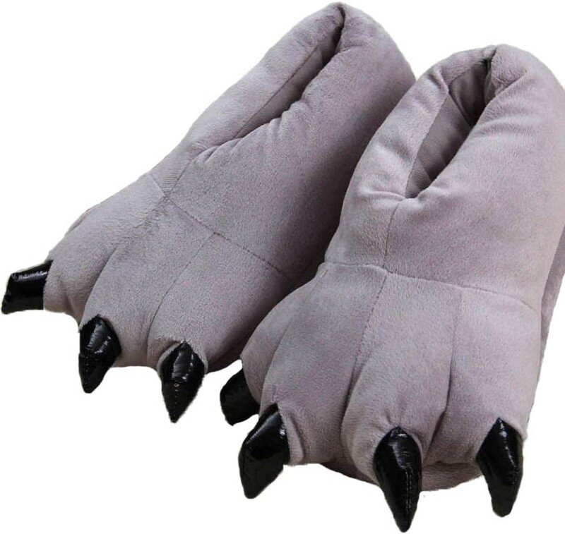 Dinosaur Claw Slippers Winter WarmUnisex Paw Shoes plush Monster Slippers - Image 9