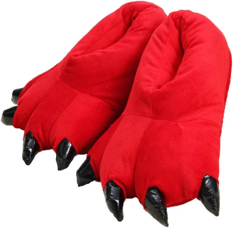 Dinosaur Claw Slippers Winter WarmUnisex Paw Shoes plush Monster Slippers - Image 3