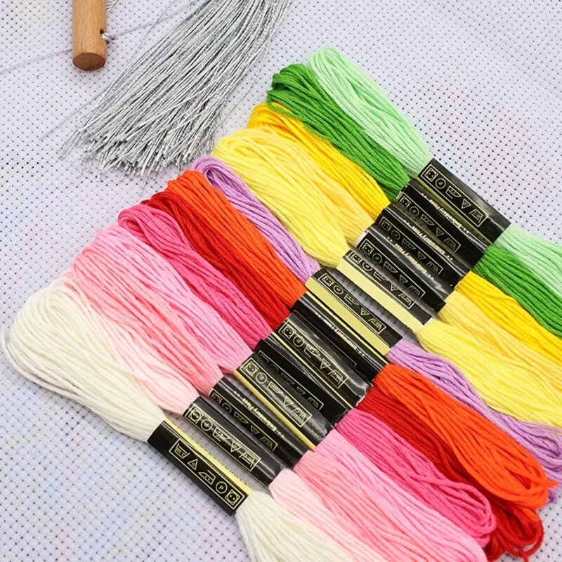 50pcs Friendship Bracelet String 50 Skeins Rainbow Color Embroidery Floss Cross Stitch Embroidery Thread Cotton Friendship Bracelet Thread Floss Bracelet Yarn, Craft Floss - Image 5