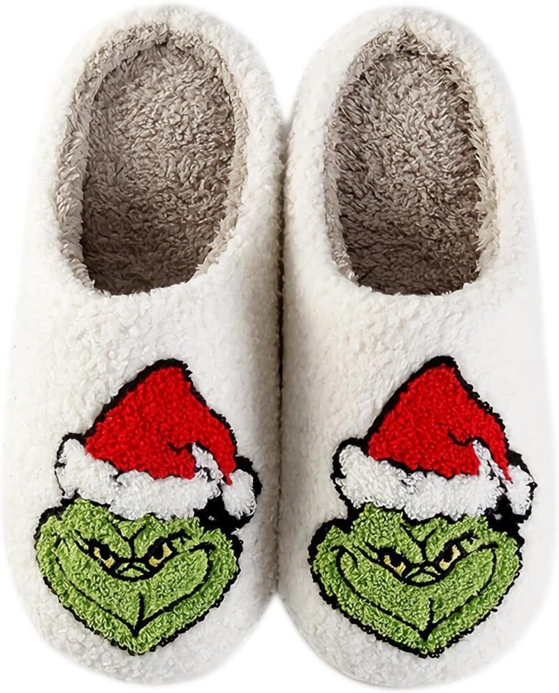 Christmas Fuzzy Warm Slippers Santa Reindeer Slippers - Image 4