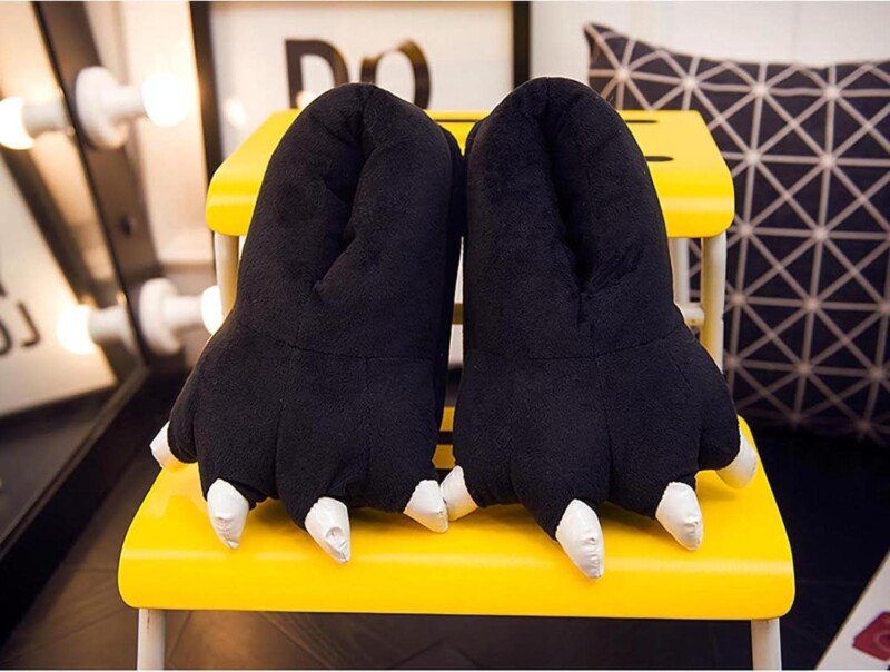 Dinosaur Claw Slippers Winter WarmUnisex Paw Shoes plush Monster Slippers - Image 13