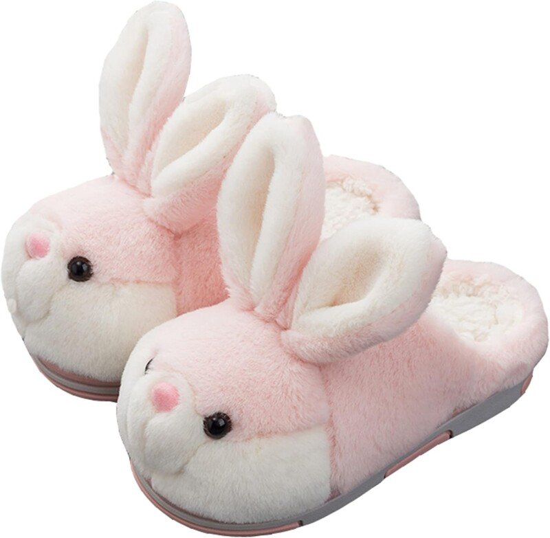 Winter Cute Bunny Animals Slippers Furry Slippers for Women - Image 9