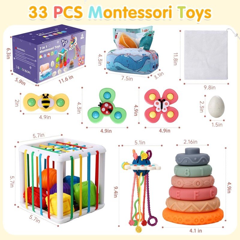 7in1 Montessori Baby Toys Interactive and Developmental Toddler Set - Image 8