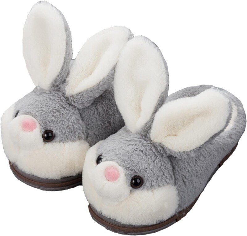 Winter Cute Bunny Animals Slippers Furry Slippers for Women - Image 8