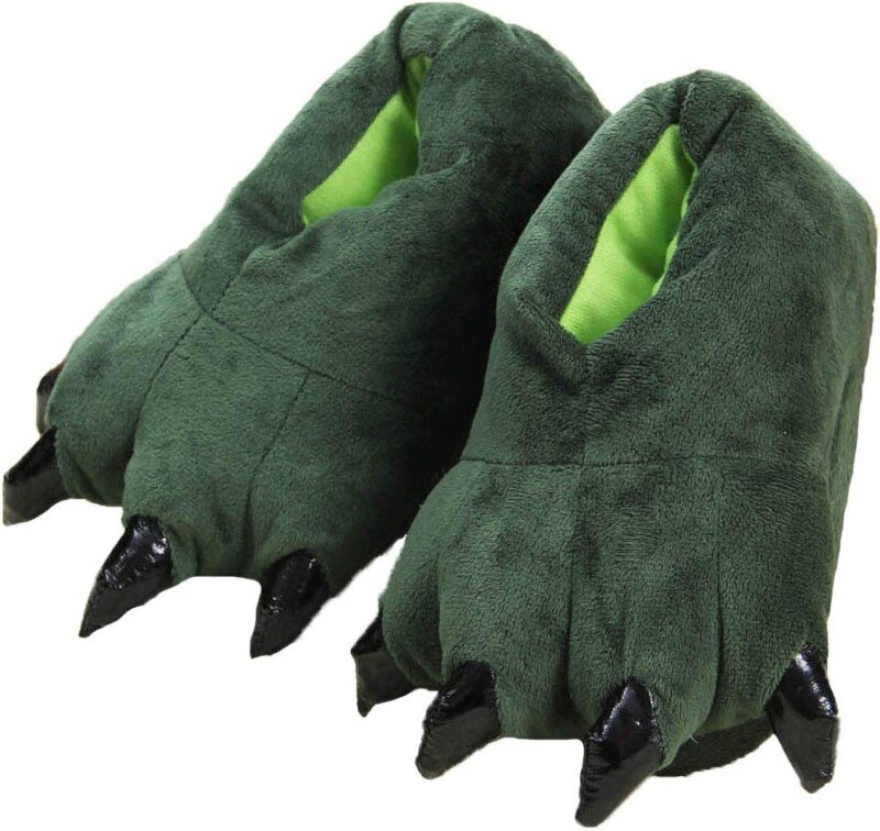 Dinosaur Claw Slippers Winter WarmUnisex Paw Shoes plush Monster Slippers - Image 2