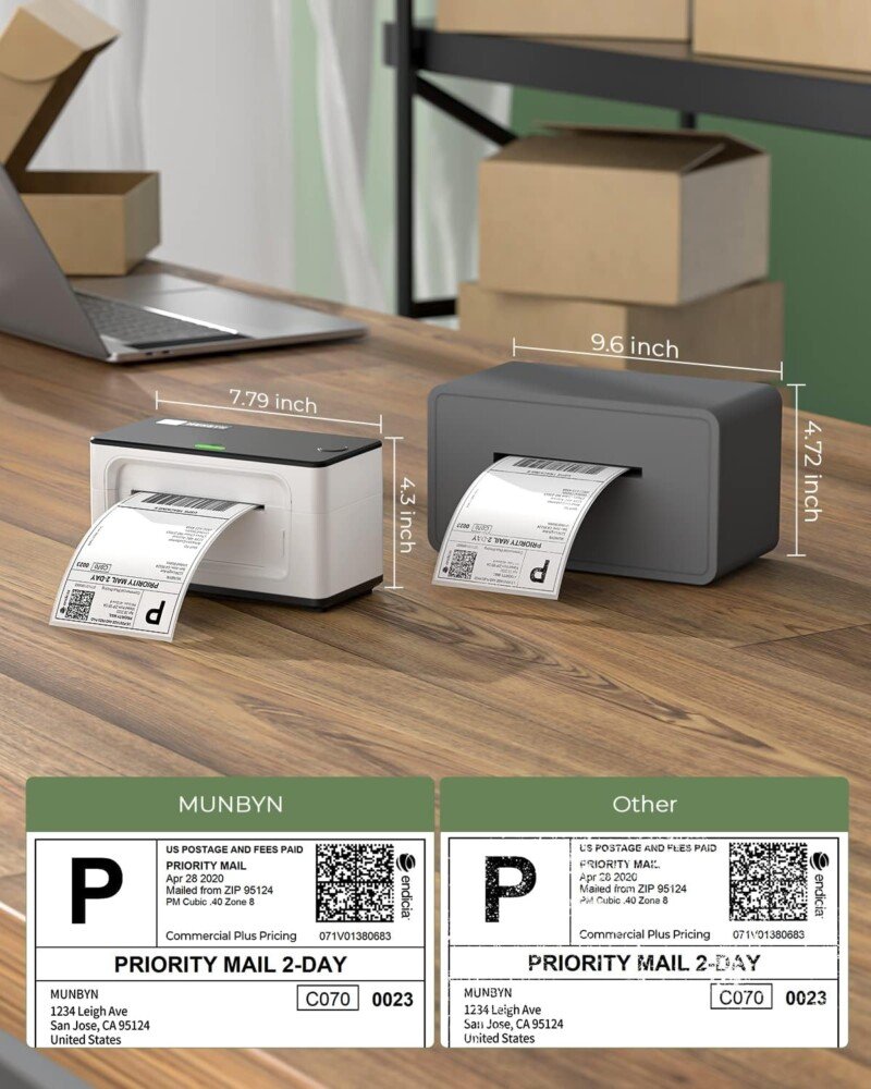 MUNBYN Shipping Label Printer P941, 4x6 Label Printer for Shipping Packages, USB Thermal Printer for Shipping Labels Home Small Businesses, Compatible with macOS, ChromeOS, Windows (Not Bluetooth) - Image 9