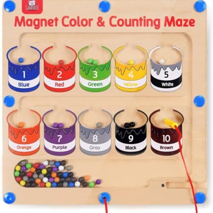 GAMENOTE Magnetic Color and Number Maze Montessori Learning Toy