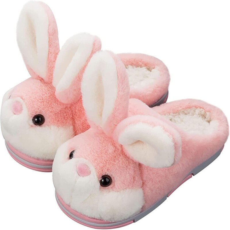 Winter Cute Bunny Animals Slippers Furry Slippers for Women - Image 6