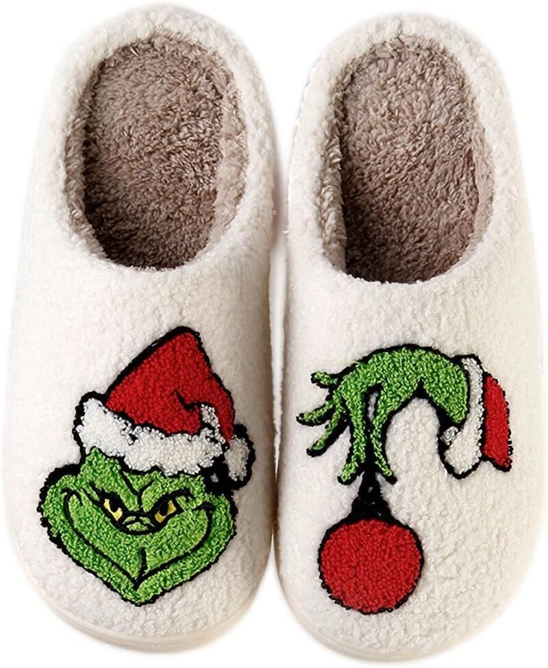 Christmas Fuzzy Warm Slippers Santa Reindeer Slippers - Image 8