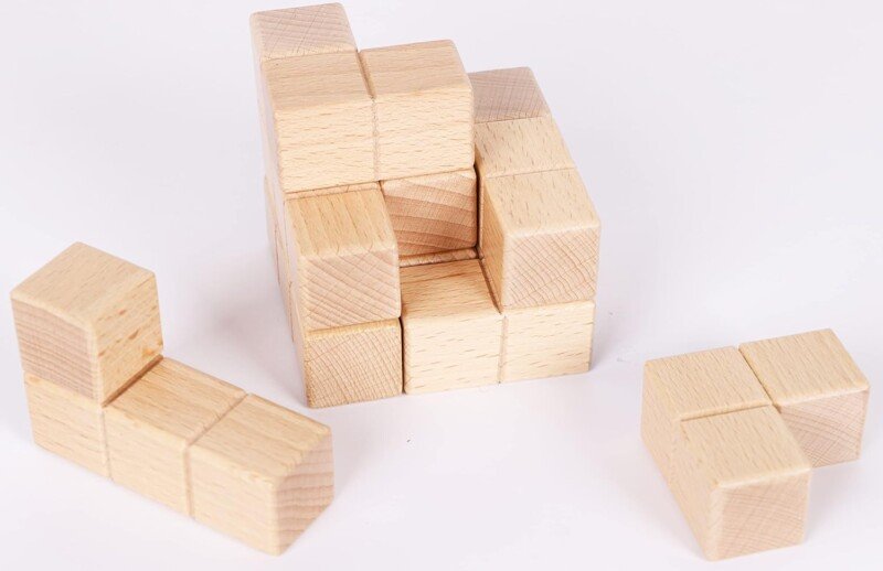 Large Wooden Soma Cube Puzzle Engaging Brain Teaser for All Ages - Image 8