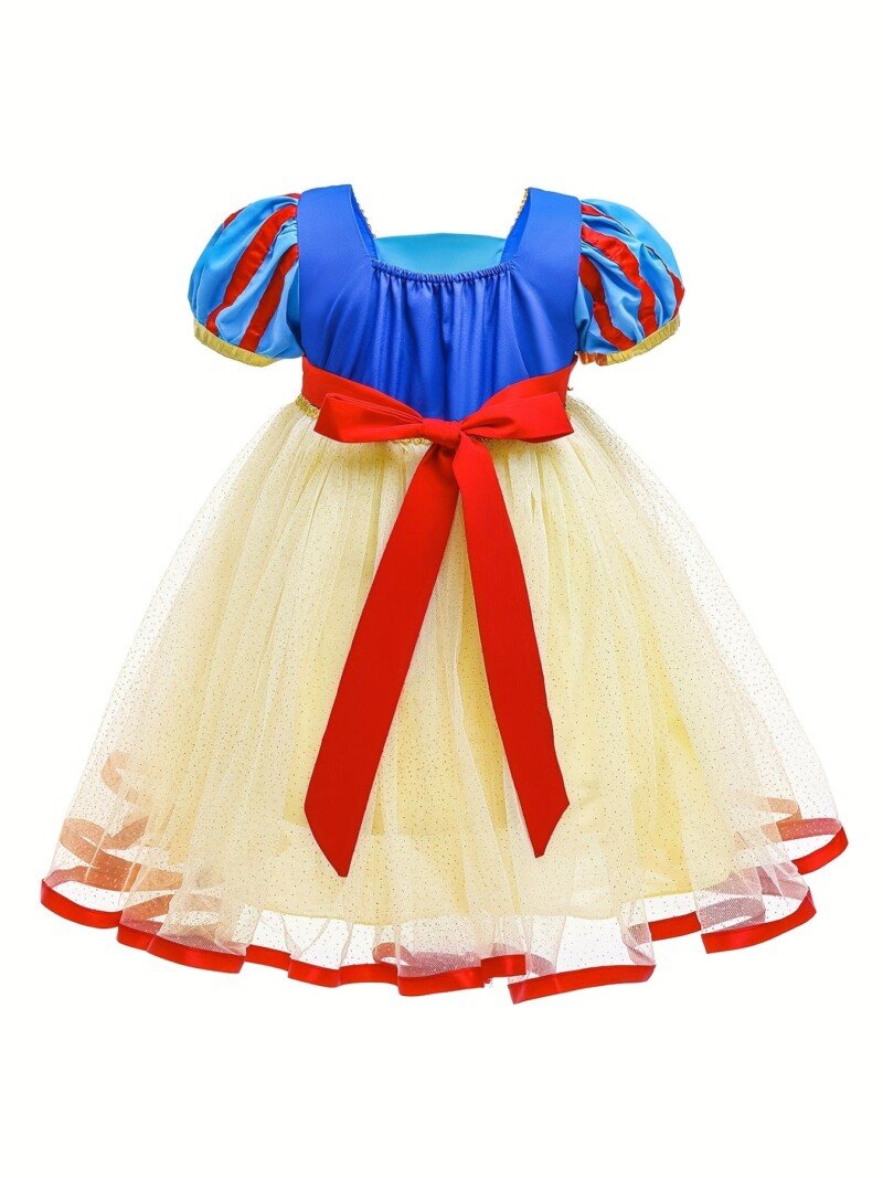 Girls Dress Costume, Princess Dress, Jewelry, Gloves, Crown & Princess Wand, For Christmas Evening Party Birthday, Kids Clothes - Image 4