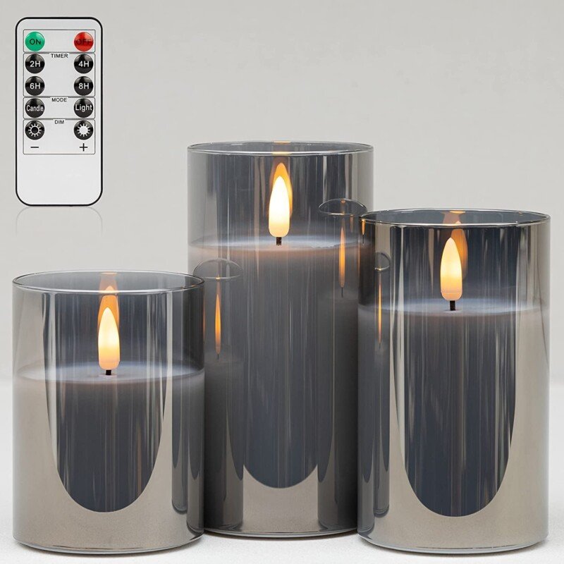 3-Pack Realistic Flickering Flameless LED Candles with Remote and Timer - Image 9