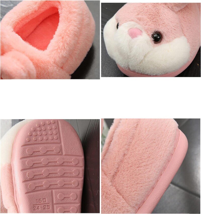 Winter Cute Bunny Animals Slippers Furry Slippers for Women - Image 13