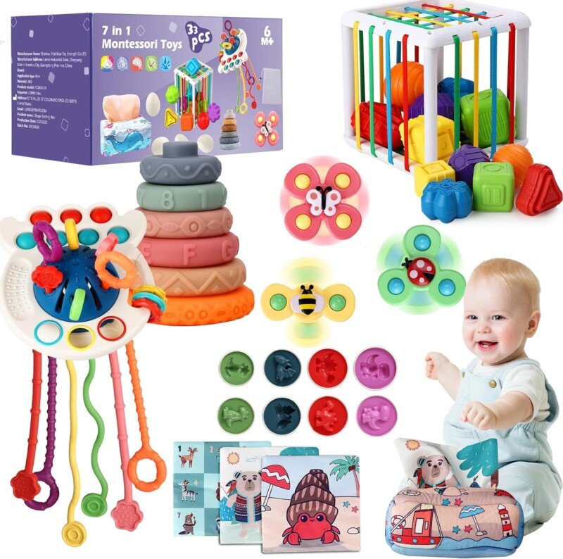 7in1 Montessori Baby Toys Interactive and Developmental Toddler Set - Image 2