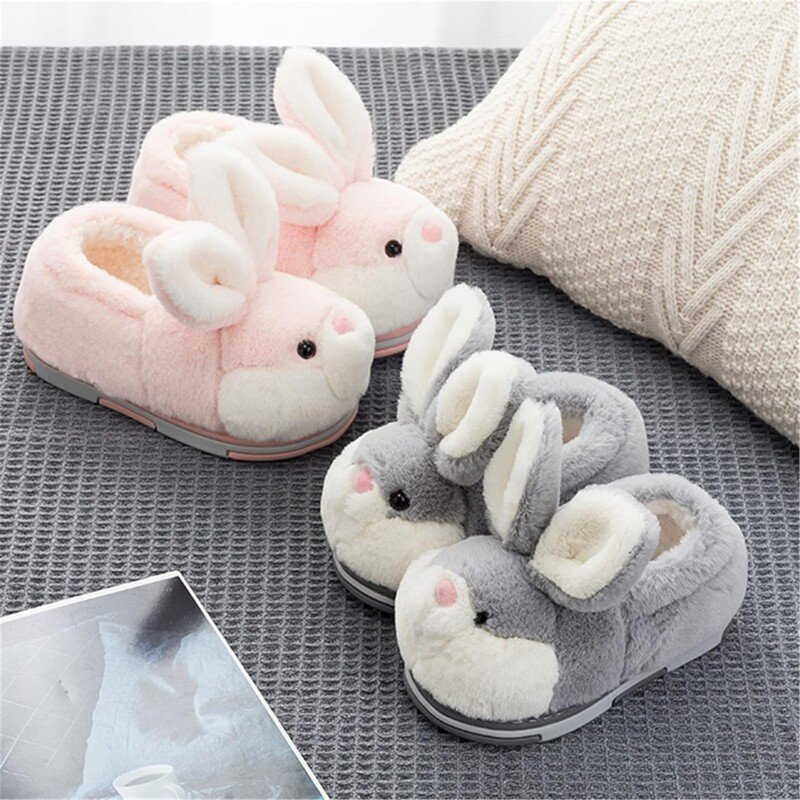 Winter Cute Bunny Animals Slippers Furry Slippers for Women - Image 12