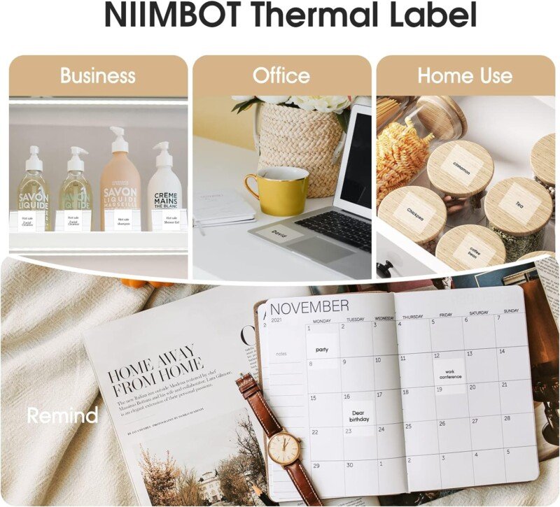 NIIMBOT Labels for B1/B21/B3S Label Printer, Thermal Labels 2'' x 2''(50x50mm), Waterproof, Oil-Proof Sticker Labels, 1 Roll of 150 Sticker Labels (Round Clear) - Image 12