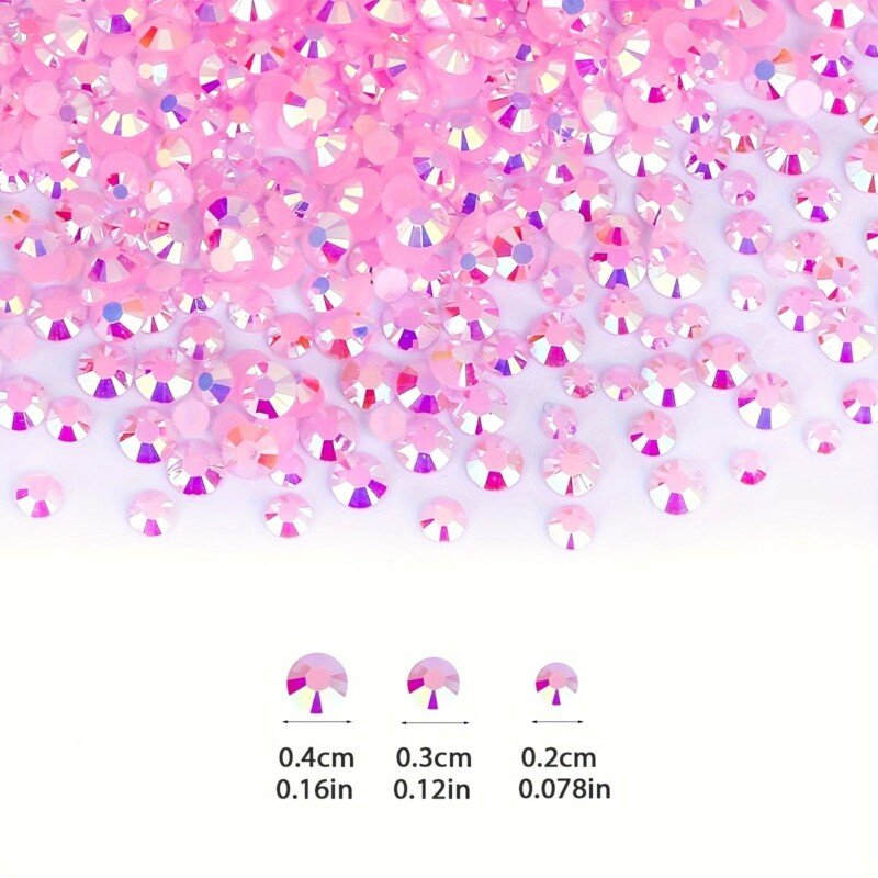 500/1000pcs Jelly Resin Rhinestones Bulk AB Flatback Round Jelly Rhinestones Bedazzling Non Hotfix Crystal Gems For Crafts Clothes Tumblers Face Makeup Manicure 2/3/4mm - Image 4