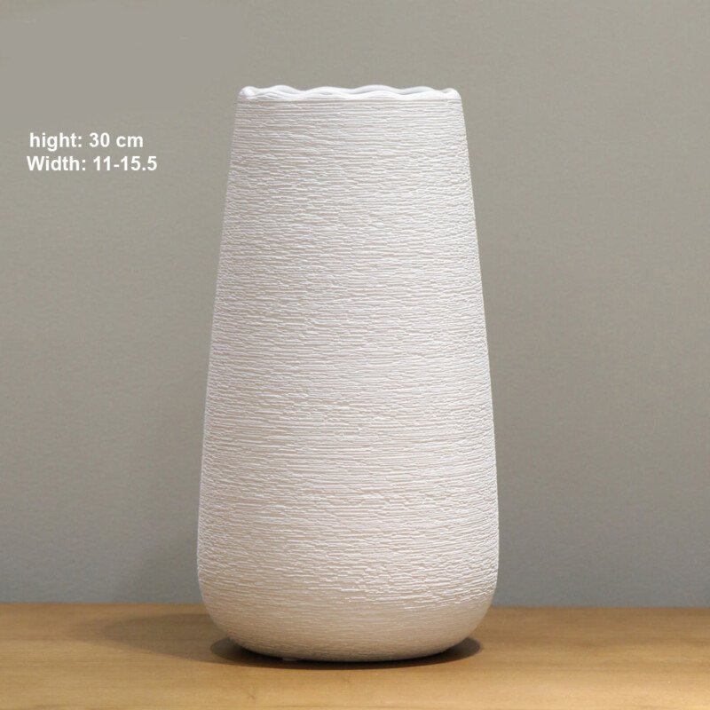 Norah Textured Cream Vase Collection - Image 11