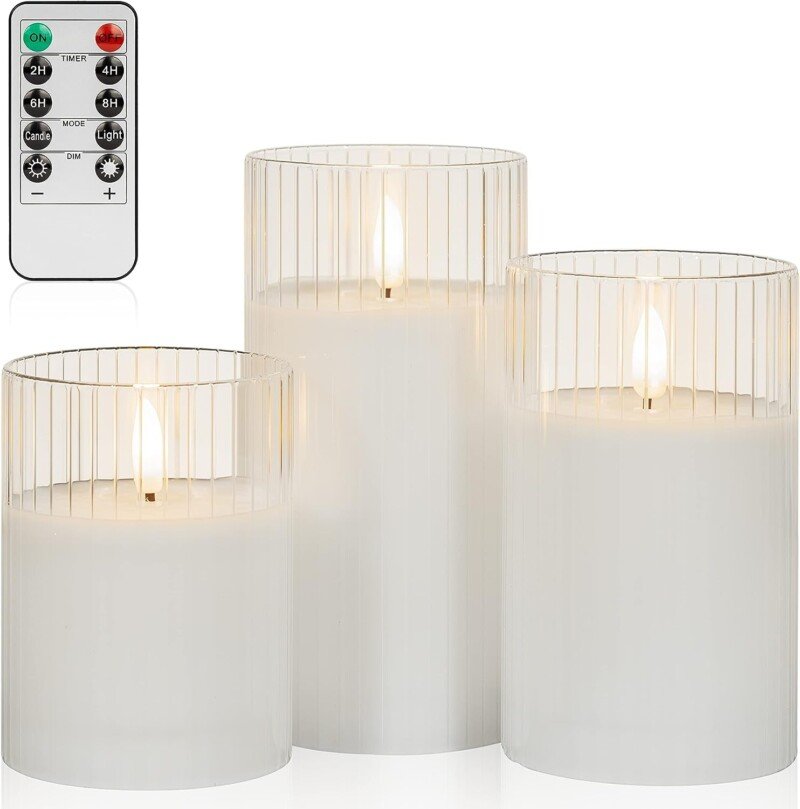 3-Pack Realistic Flickering Flameless LED Candles with Remote and Timer - Image 18