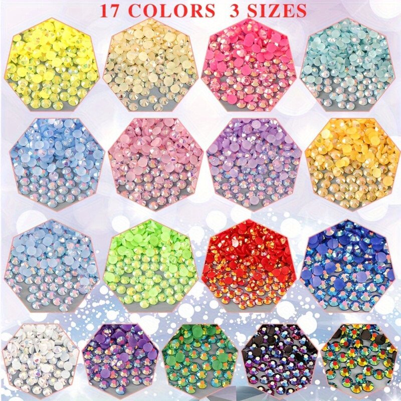 500/1000pcs Jelly Resin Rhinestones Bulk AB Flatback Round Jelly Rhinestones Bedazzling Non Hotfix Crystal Gems For Crafts Clothes Tumblers Face Makeup Manicure 2/3/4mm - Image 5