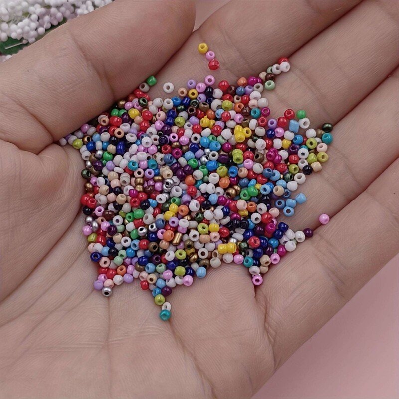 1000pcs/0.35oz Real Glass Colorful High-quality Loose Beads For Jewelry Making DIY Necklace Bracelet Handicrafts Small Business Supplies - Image 3