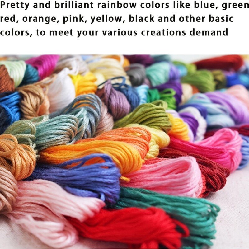 50pcs Friendship Bracelet String 50 Skeins Rainbow Color Embroidery Floss Cross Stitch Embroidery Thread Cotton Friendship Bracelet Thread Floss Bracelet Yarn, Craft Floss - Image 6