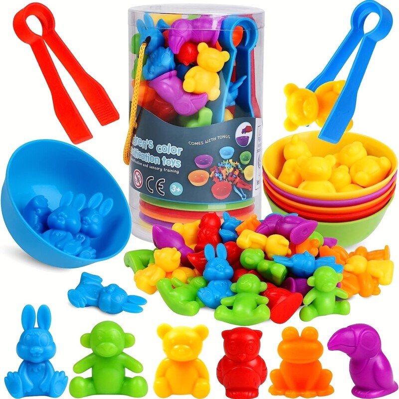 Counting Toys Matching Games With Sorting Bowls Preschool Learning Activities Sorting Sensory Early Educational Montessori STEM Toy Sets For Kids Boys Girls Halloween/Thanksgiving Day/Christmas gift - Image 2