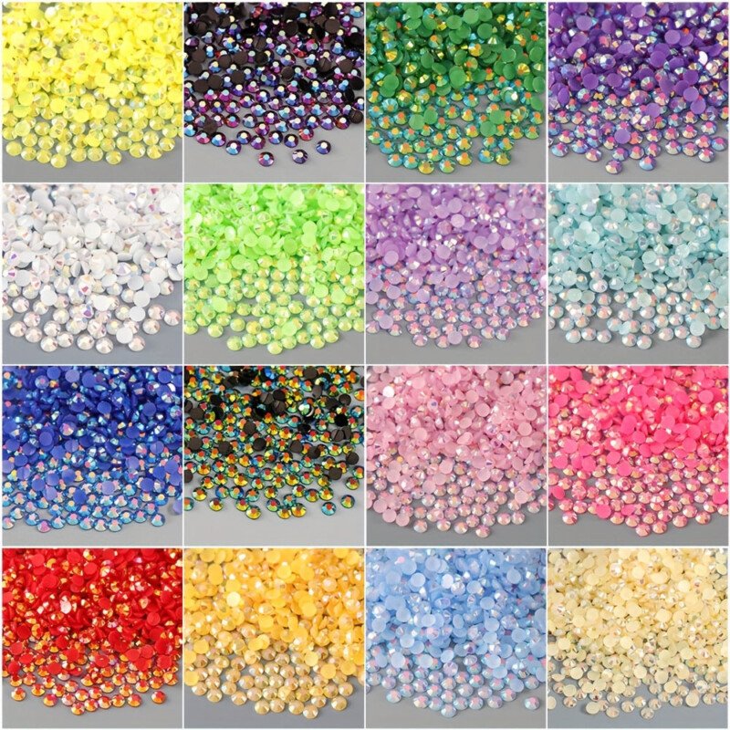 500/1000pcs Jelly Resin Rhinestones Bulk AB Flatback Round Jelly Rhinestones Bedazzling Non Hotfix Crystal Gems For Crafts Clothes Tumblers Face Makeup Manicure 2/3/4mm - Image 27