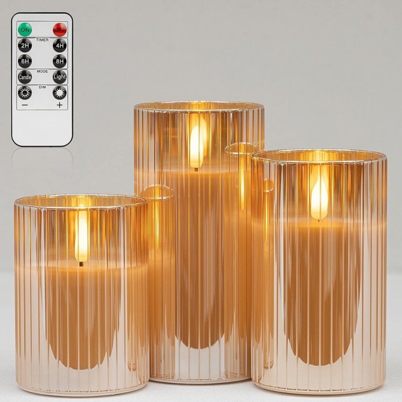 3-Pack Realistic Flickering Flameless LED Candles with Remote and Timer - Image 19