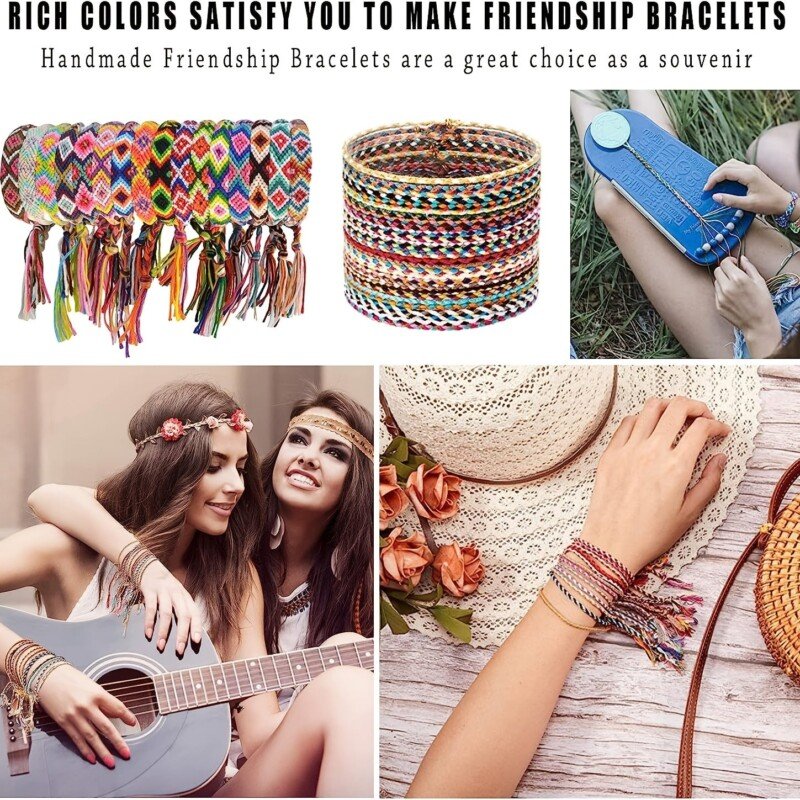 50pcs Friendship Bracelet String 50 Skeins Rainbow Color Embroidery Floss Cross Stitch Embroidery Thread Cotton Friendship Bracelet Thread Floss Bracelet Yarn, Craft Floss - Image 7