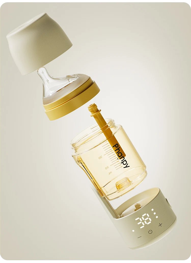 Anti Colic Milk Bottle New Custom Portable Smart Feeding Bottles Antifall Heater Thermostatic Water Bottle