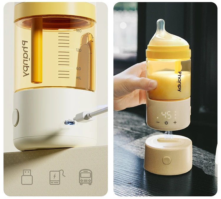Anti Colic Milk Bottle New Custom Portable Smart Feeding Bottles Antifall Heater Thermostatic Water Bottle