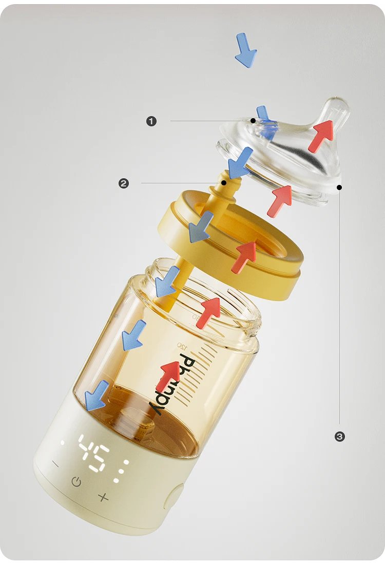 Anti Colic Milk Bottle New Custom Portable Smart Feeding Bottles Antifall Heater Thermostatic Water Bottle